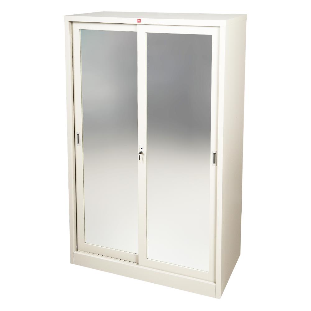 ตู้เสื้อผ้าบานกระจกเงา LUCKY WORLD WSM-119C-MC สีครีม