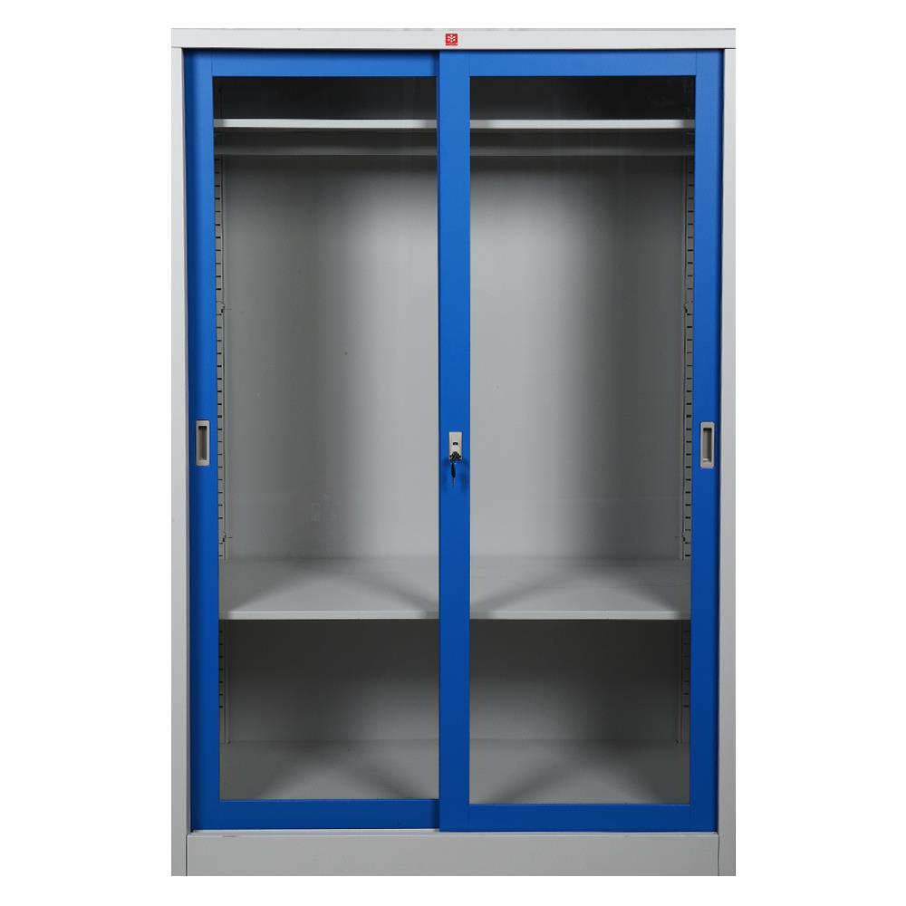 ตู้เสื้อผ้ากระจกใส LUCKY WORLD WSG-119C-RG สีน้ำเงิน