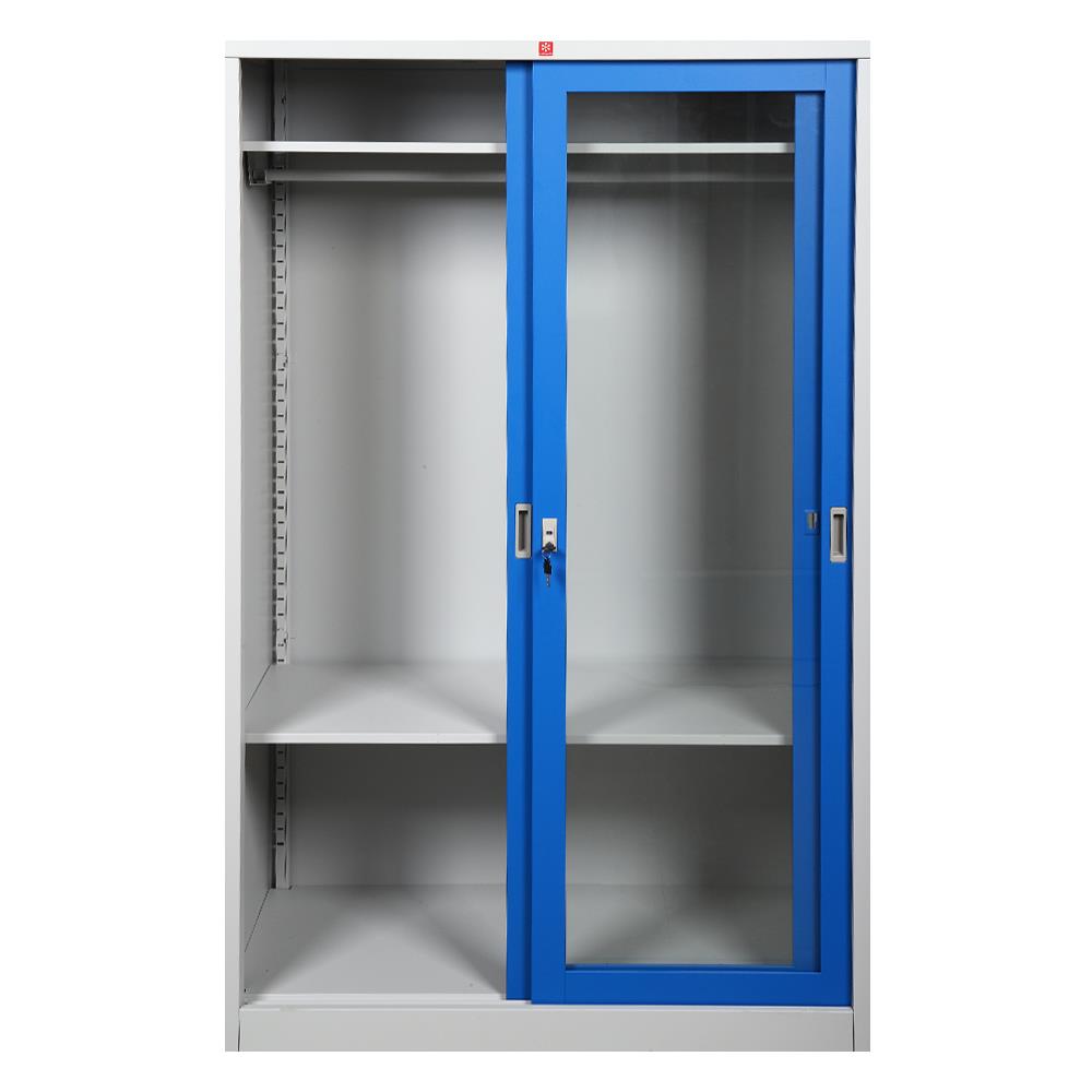 ตู้เสื้อผ้ากระจกใส LUCKY WORLD WSG-119C-RG สีน้ำเงิน