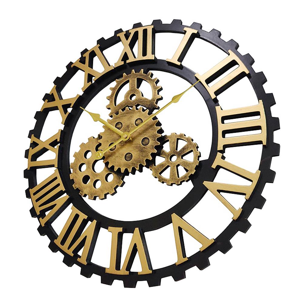 นาฬิกาแขวน HOMEHEAVEN LOFT HH50-7 19x19 นิ้ว สีดำ/ทอง