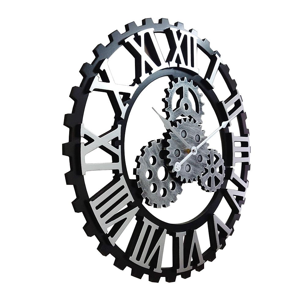 นาฬิกาแขวน HOMEHEAVEN LOFT HH50-8 19x19 นิ้ว สีดำ-เงิน
