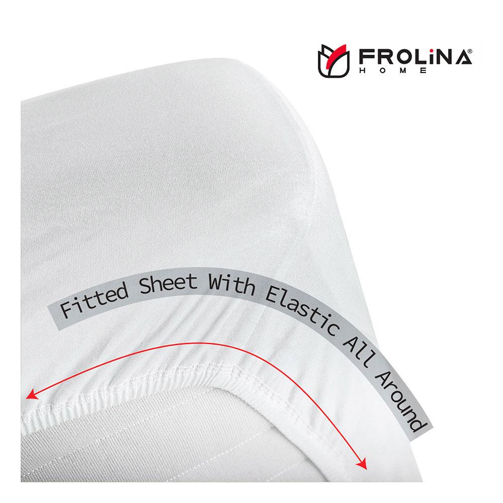 ชุดผ้าปูที่นอน 5 ฟุต 5 ชิ้น FROLINA MICROTEX DF029 สีฟ้า