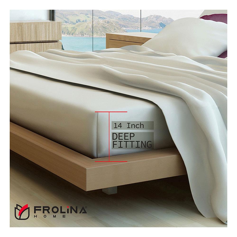 ชุดผ้าปูที่นอน 5 ฟุต 5 ชิ้น FROLINA MICROTEX DF029 สีฟ้า