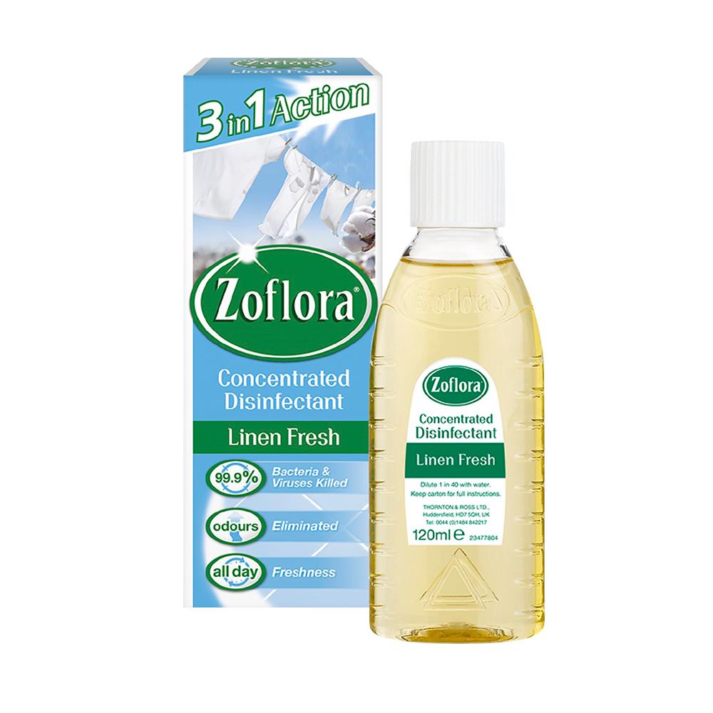 น้ำยาทำความสะอาดฆ่าเชื้ออเนกประสงค์ ZOFLORA LINEN FRESH 120 มล.