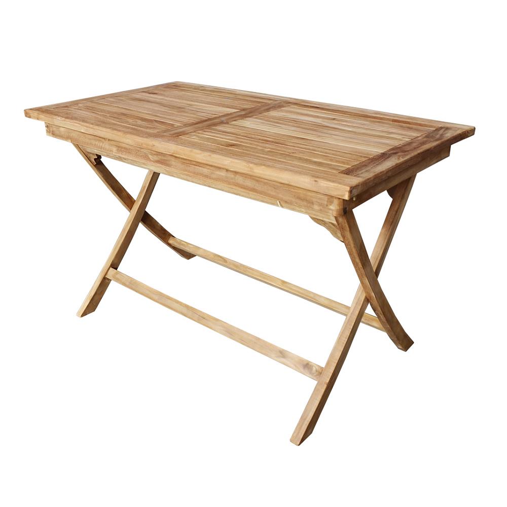 Eโต๊ะพับไม้สักทรงผืนผ้า SURE 120x70 ซม.