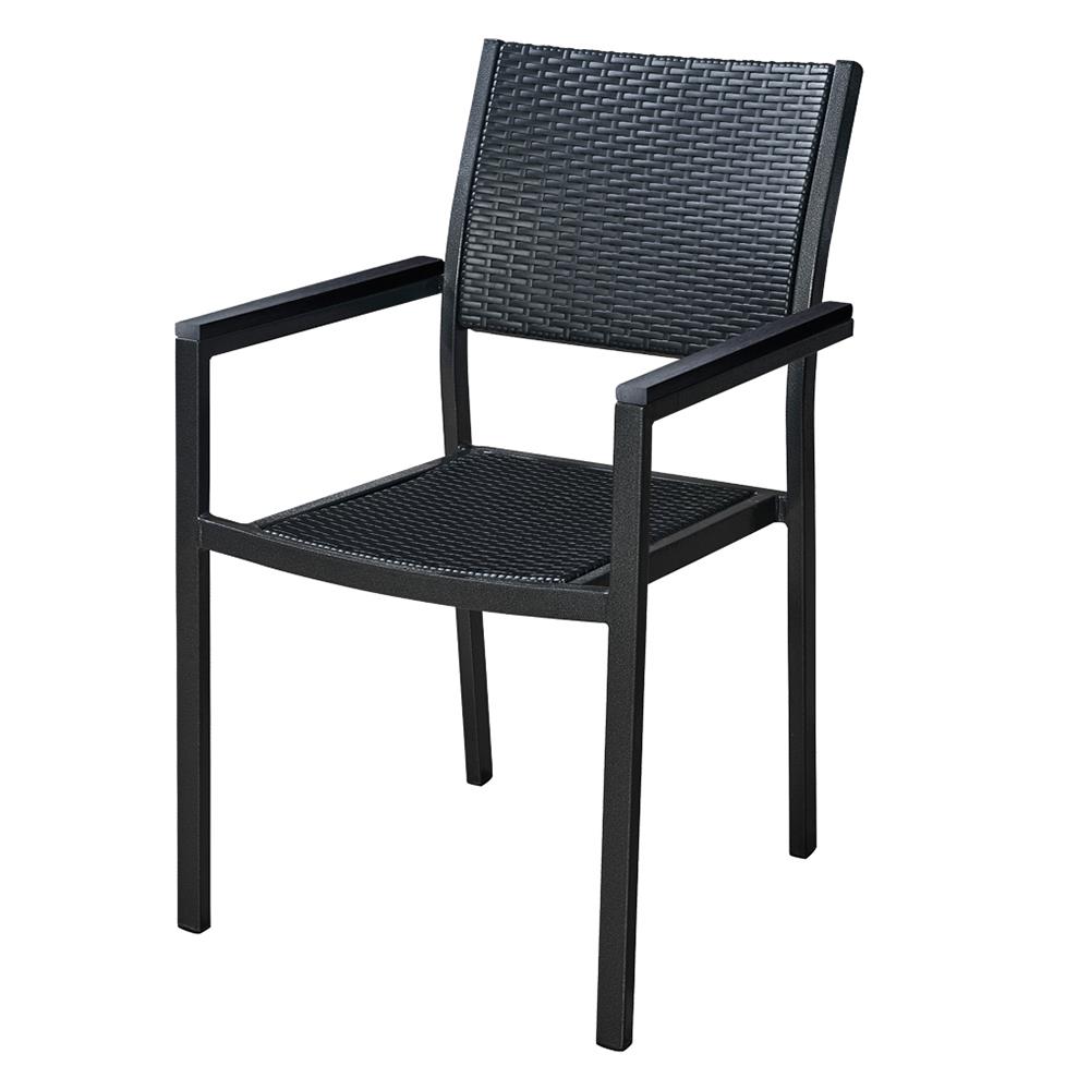 เก้าอี้พลาสติกลายหวาย SURE CROW สีดำ