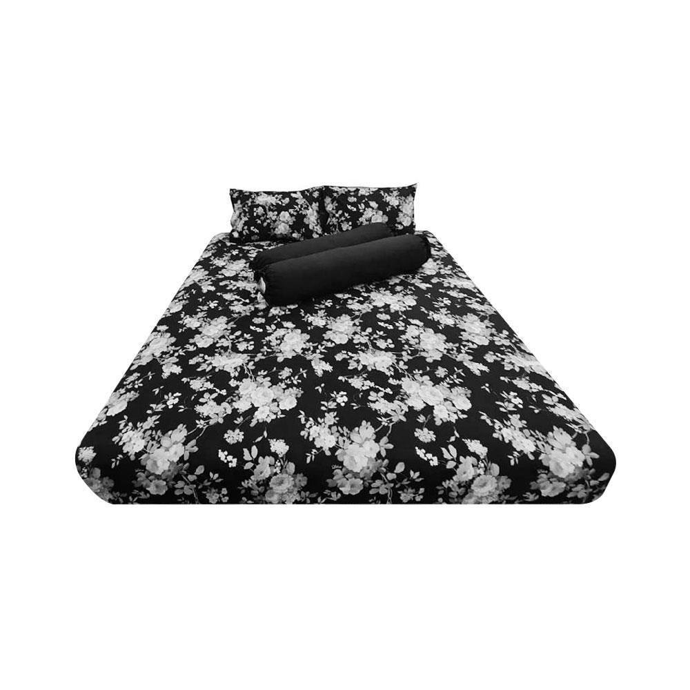 ชุดผ้าปูที่นอน 5 ฟุต 5 ชิ้น LOTUS BLACK & WHITE LI-BW 03B สีดำ