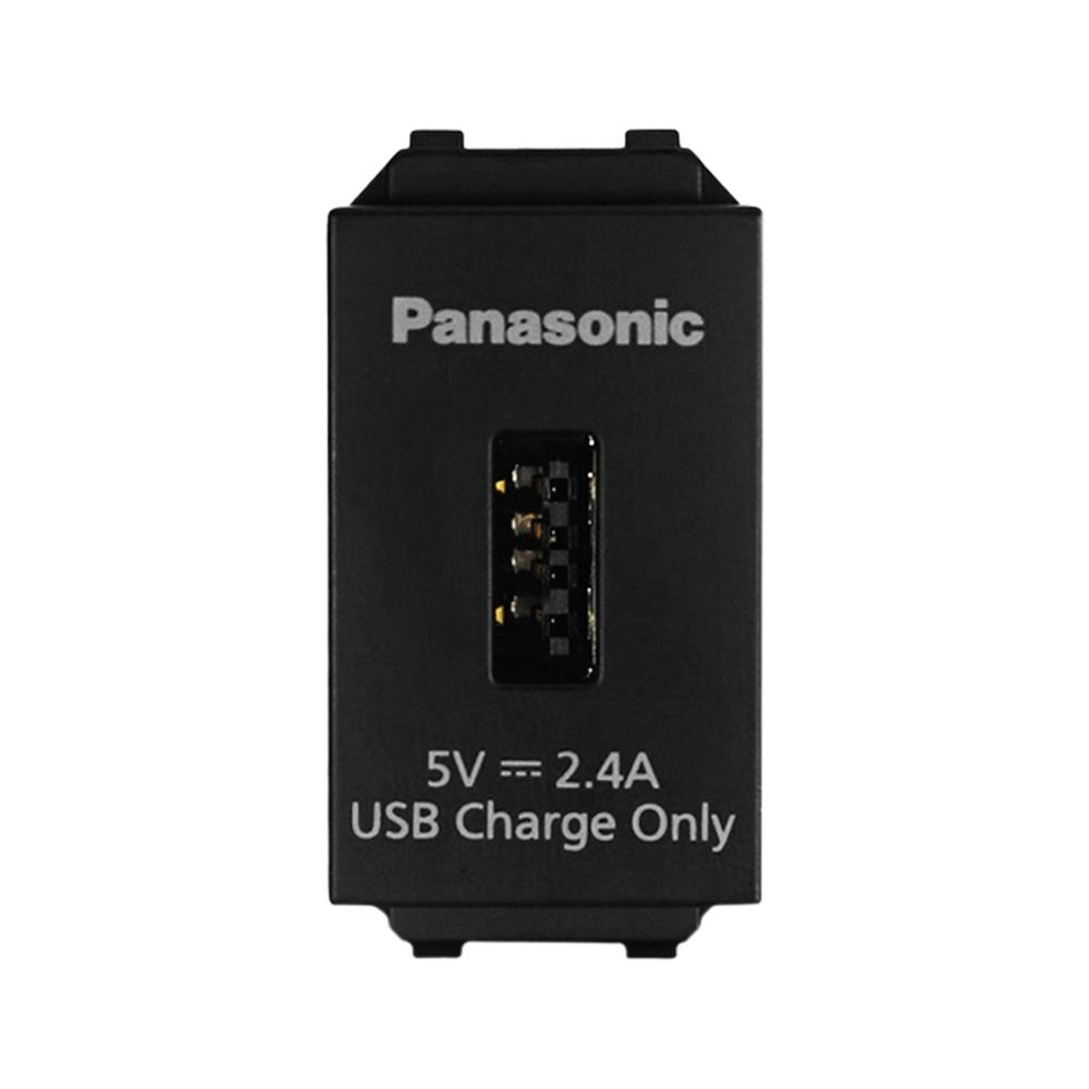 เต้ารับ USB PANASONIC 1 ช่อง 2.4 แอมแปร์  WEFN 108107 B-TH สีดำ