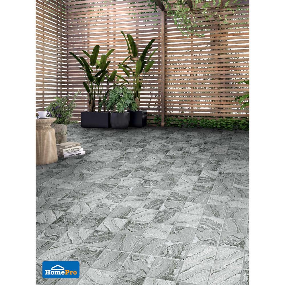 กระเบื้องพื้น 16x16 นิ้ว COTTO ไซโคลน เทาอ่อน PM (HYG) 0.96M2