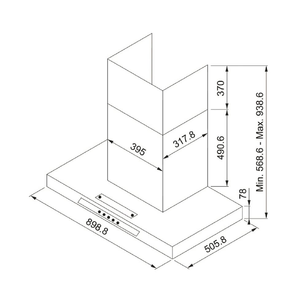 เครื่องดูดควันกระโจม FRANKE CXW220FT903P 90 ซม.