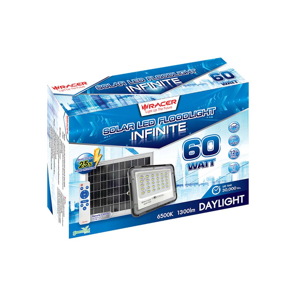 ไฟสปอตไลท์ SOLAR RACER FLOODLIGHT 60 วัตต์ DAYLIGHT สีดำ