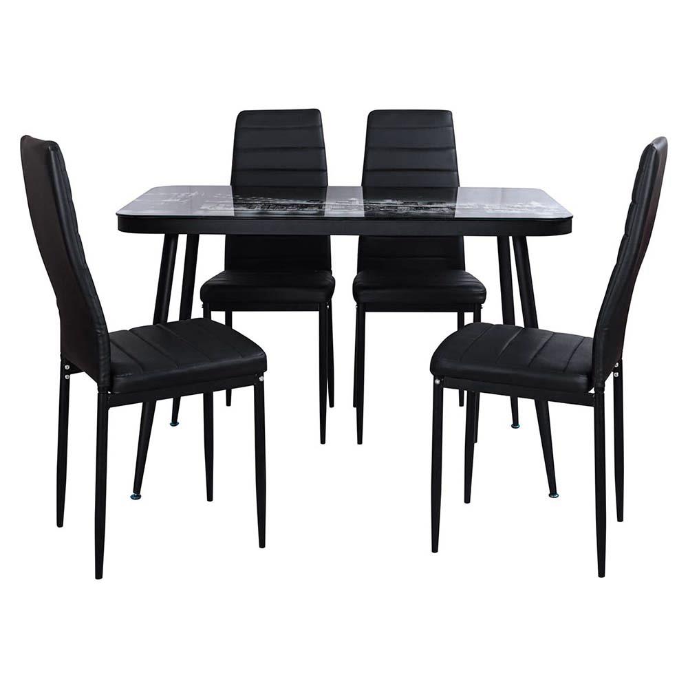 ชุดโต๊ะอาหาร 4 ที่นั่ง AS FURNITURE NIMBLE สีดำ