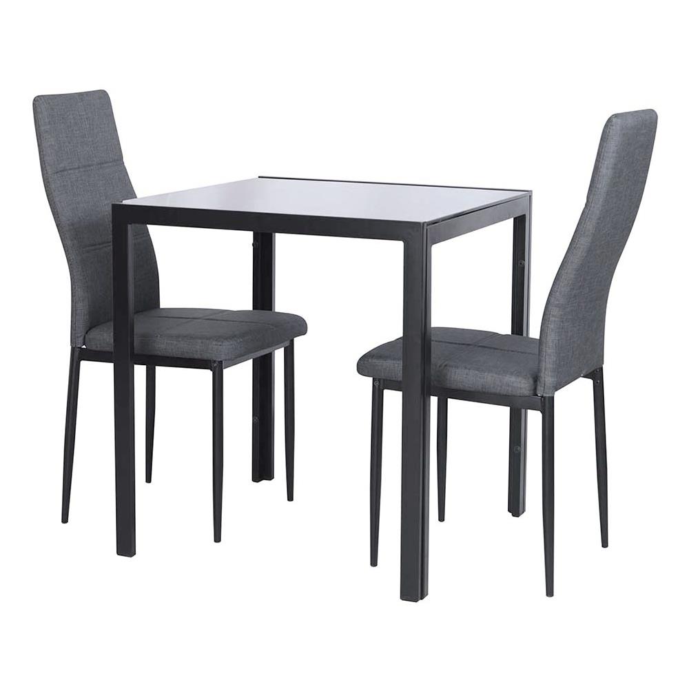 ชุดโต๊ะอาหาร 2 ที่นั่ง AS FURNITURE DORALESFANTA สีดำ/สีเทา