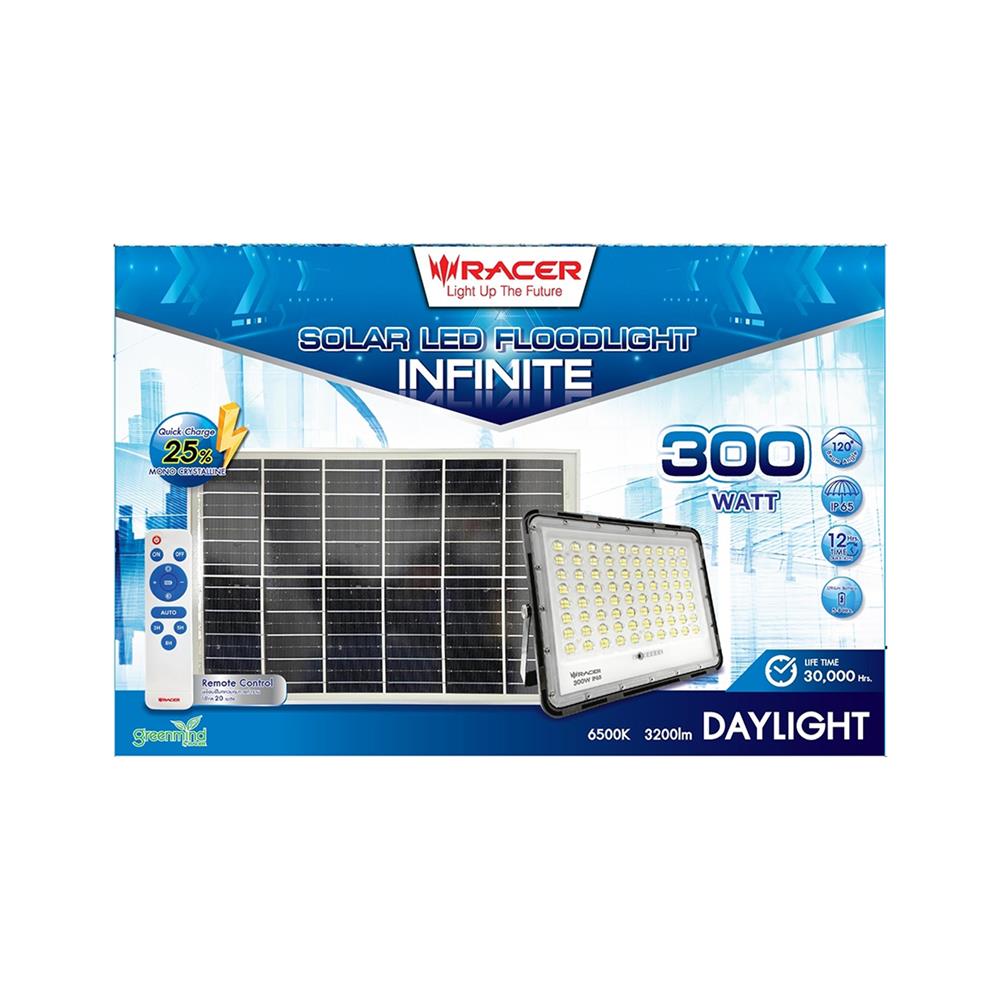 ไฟสปอตไลท์ SOLAR RACER FL300WDL 300 วัตต์ DAYLIGHT สีดำ