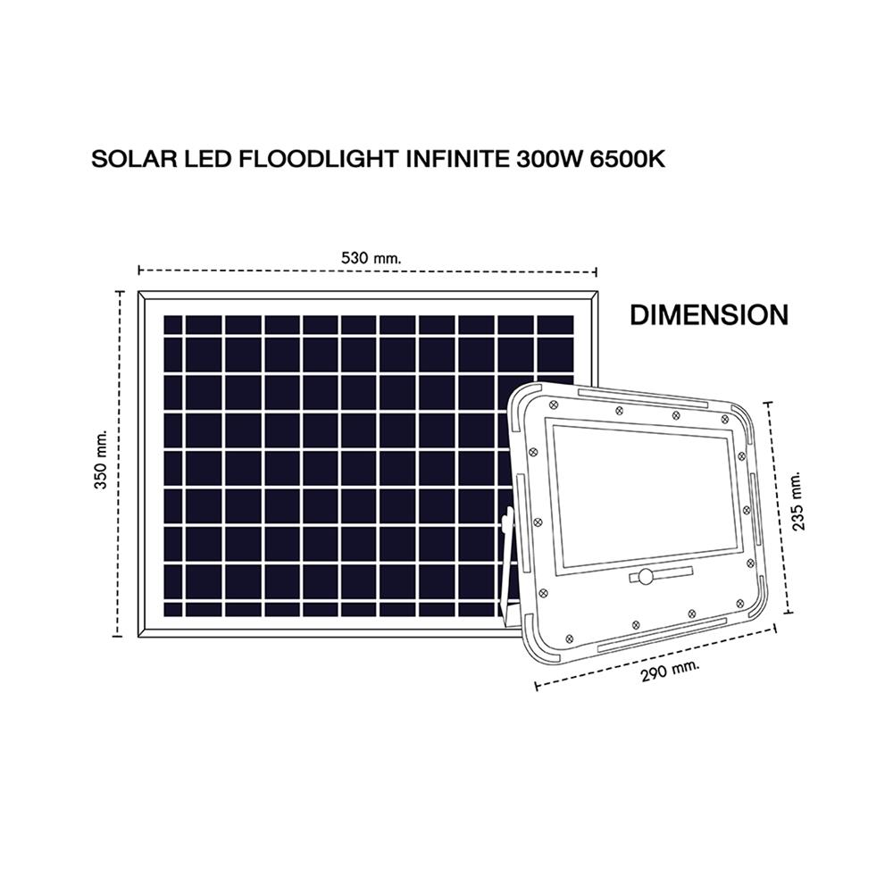 ไฟสปอตไลท์ SOLAR RACER FL300WDL 300 วัตต์ DAYLIGHT สีดำ
