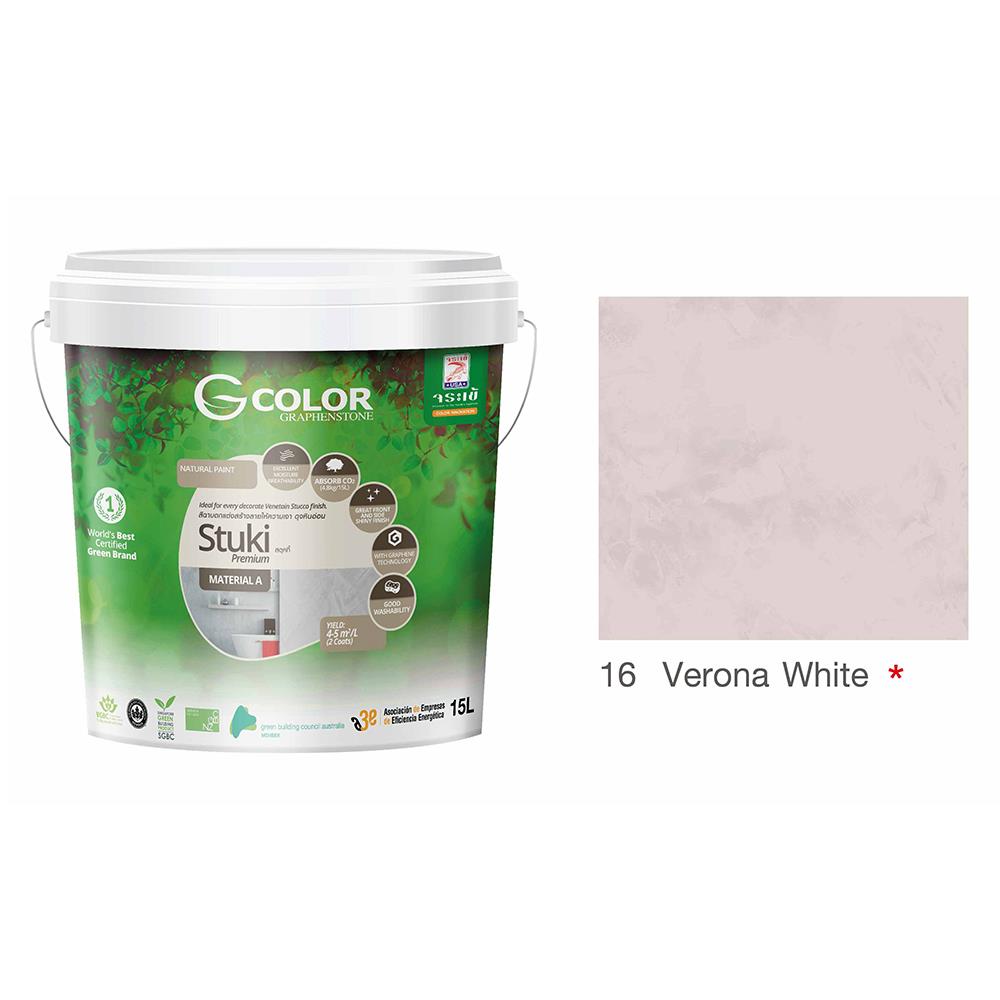 สีเท็กเจอร์ จระเข้ G-COLOR STUKI 15 ลิตร สี VERONA WHITE