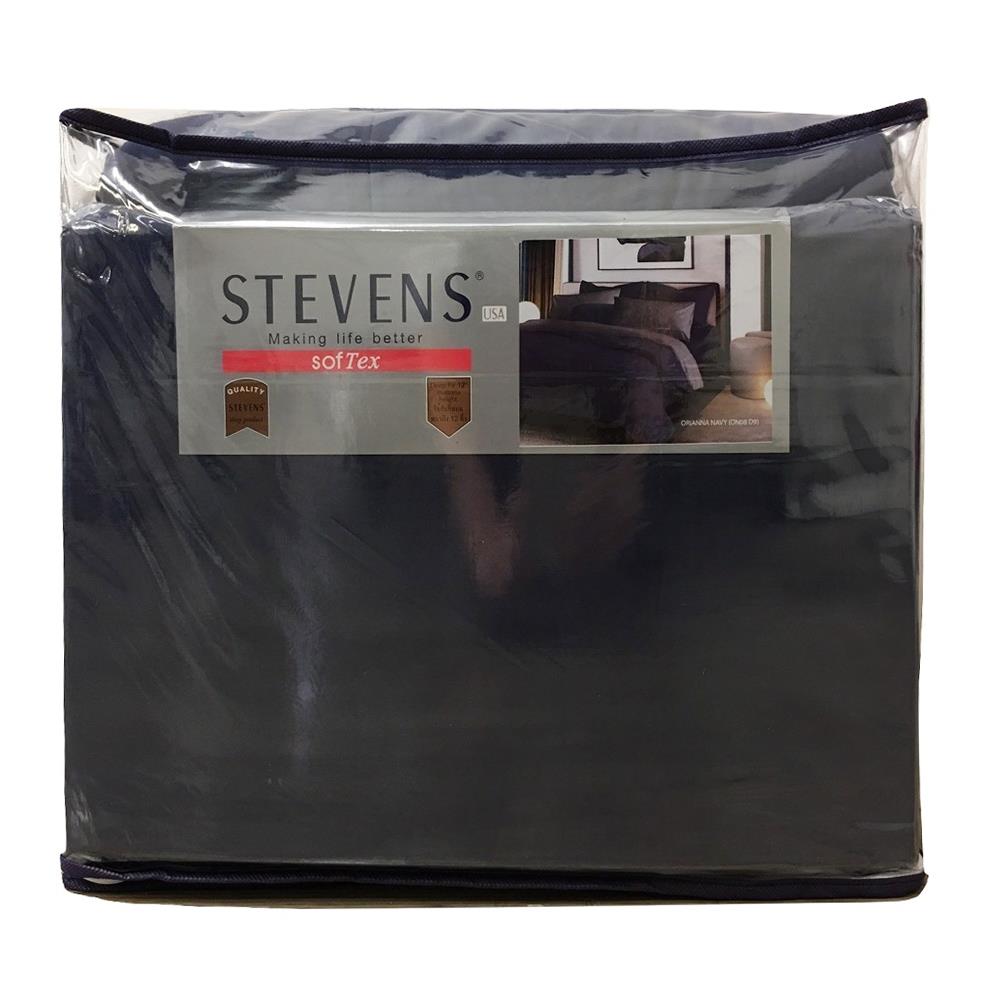ชุดผ้าปูที่นอน 5 ฟุต 6 ชิ้น STEVENS SOFTEX สี ORIANNA NAVY