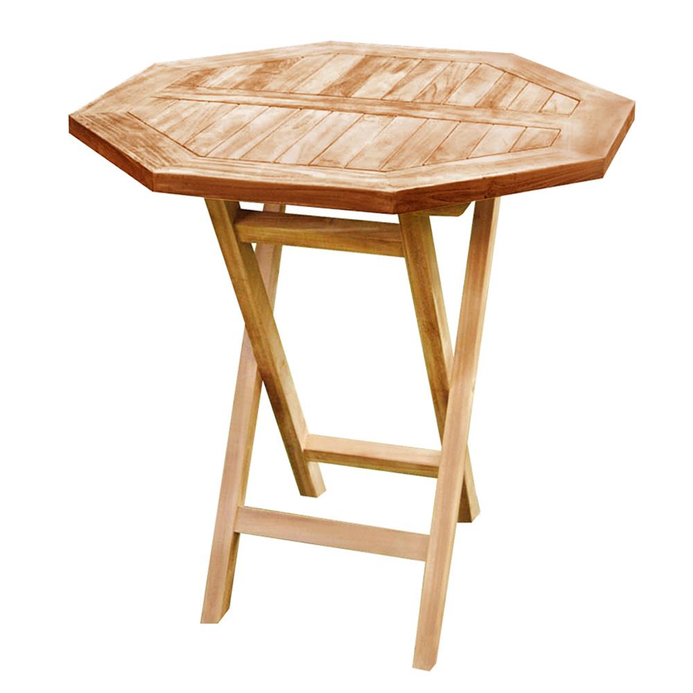 โต๊ะพับไม้สักทรงแปดเหลี่ยม SURE TGE-60F 60x60x75 ซม. สีธรรมชาติ