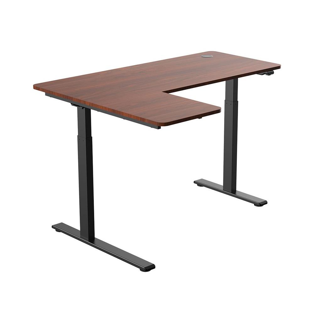 โต๊ะทำงานปรับระดับ ERGOTREND SIT 2 STAND WARRACE L-SHAPE 140 ซม. สี มะฮอกกานี/ดำ