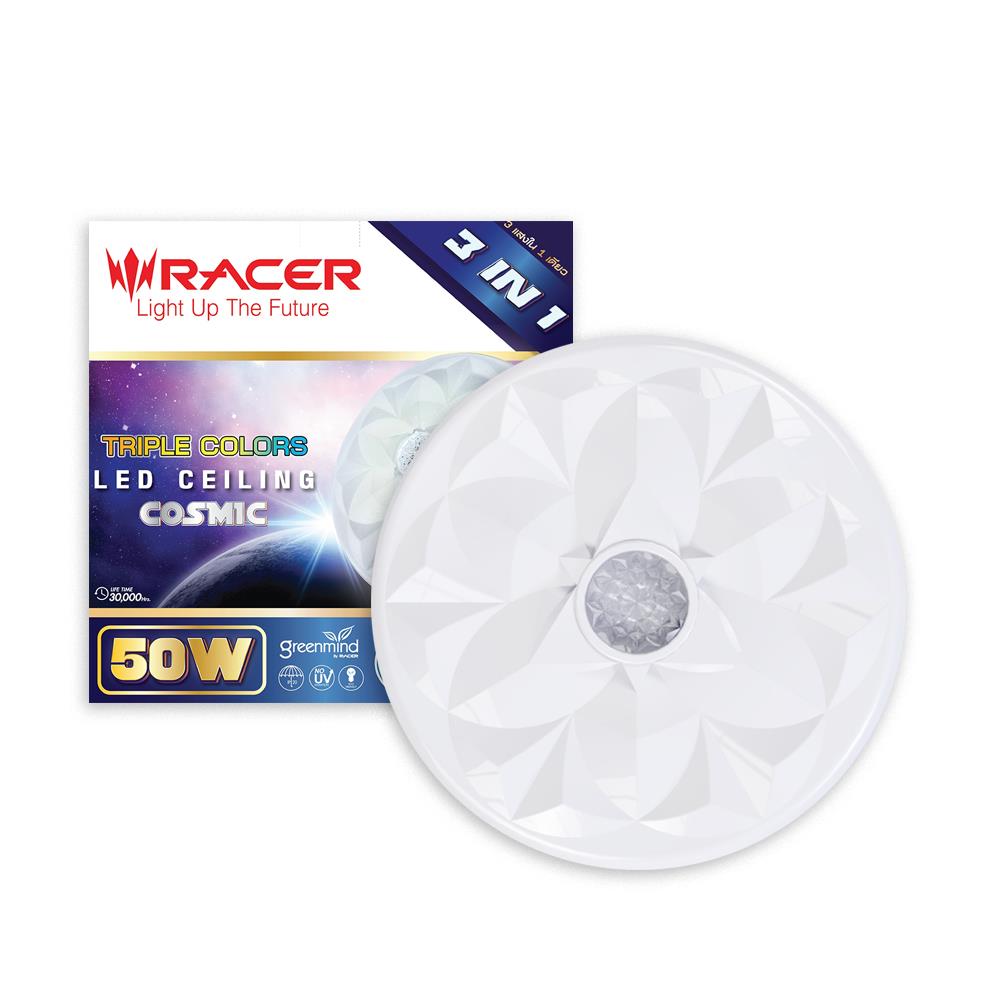 ไฟเพดาน LED RACER COSMIC CM10 50 วัตต์ COOLWHITE DAYLIGHT WARMWHITE 19 นิ้ว