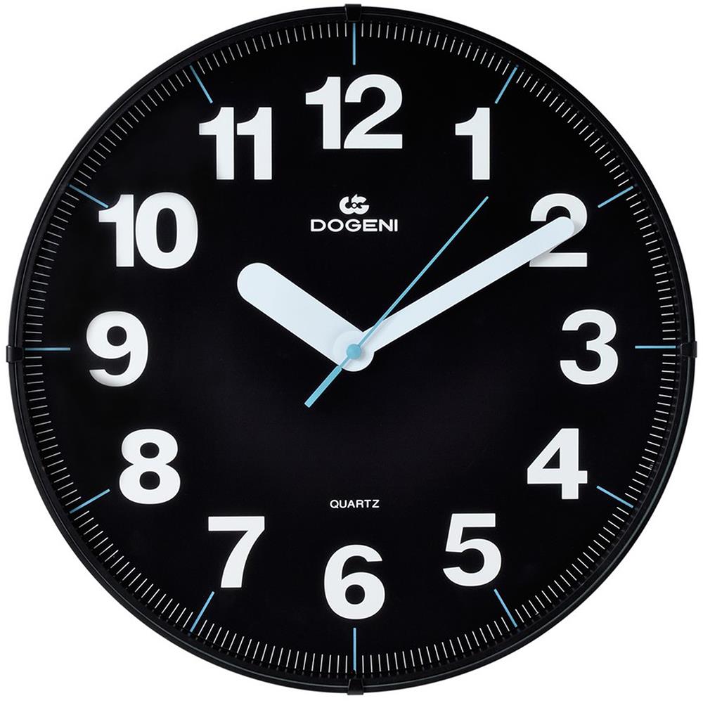 นาฬิกาแขวนพลาสติก DOGENI WNP045BL 13 นิ้ว สีดำ