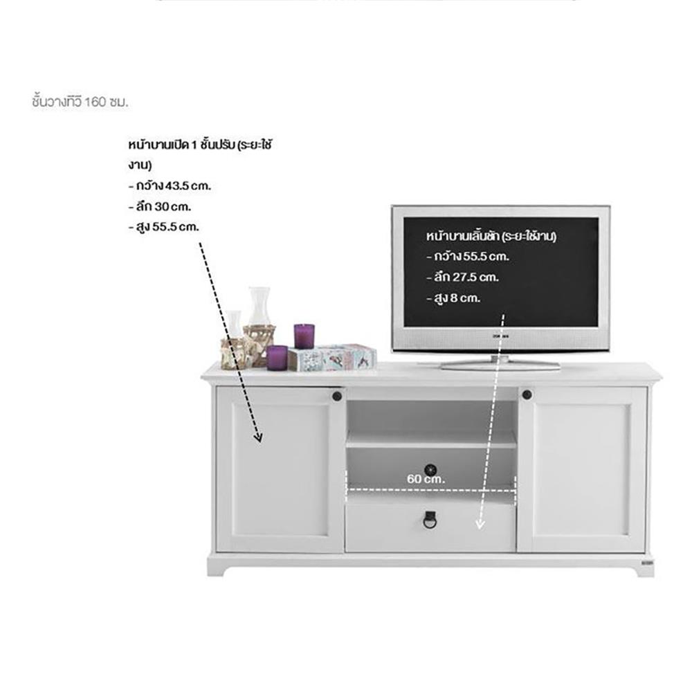 ชุดวางทีวีและตู้โชว์ KONCEPT MELONA 300 ซม. สีขาว