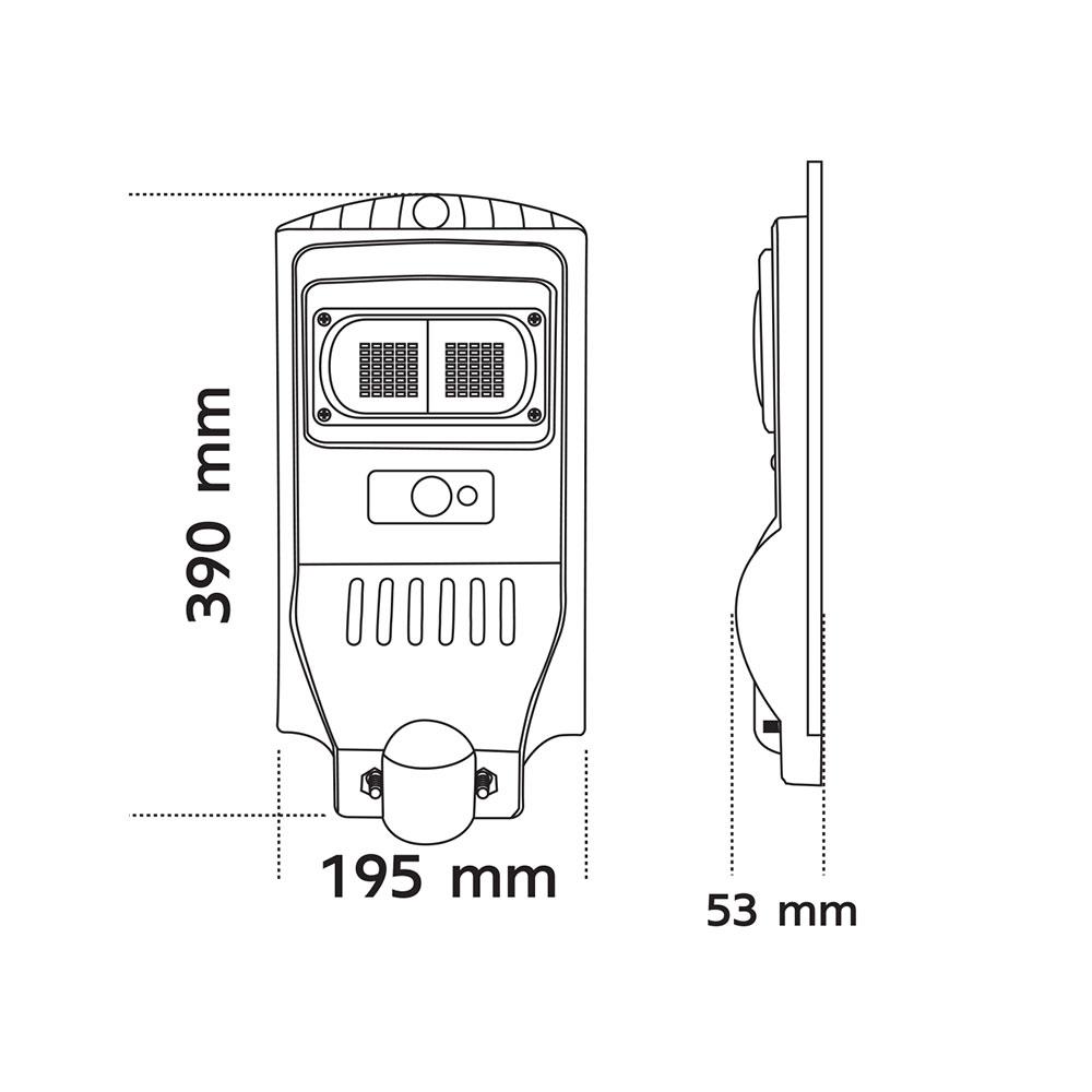 ไฟถนน SOLAR SHINING S-ST04065F-1SL 40 วัตต์ DAYLIGHT สีดำ