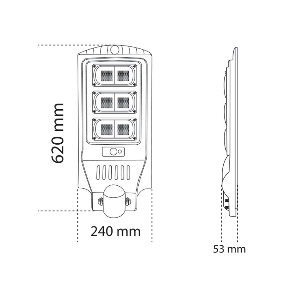 ไฟถนน SOLAR SHINING S-ST12065F-1SL 120 วัตต์ DAYLIGHT สีดำ