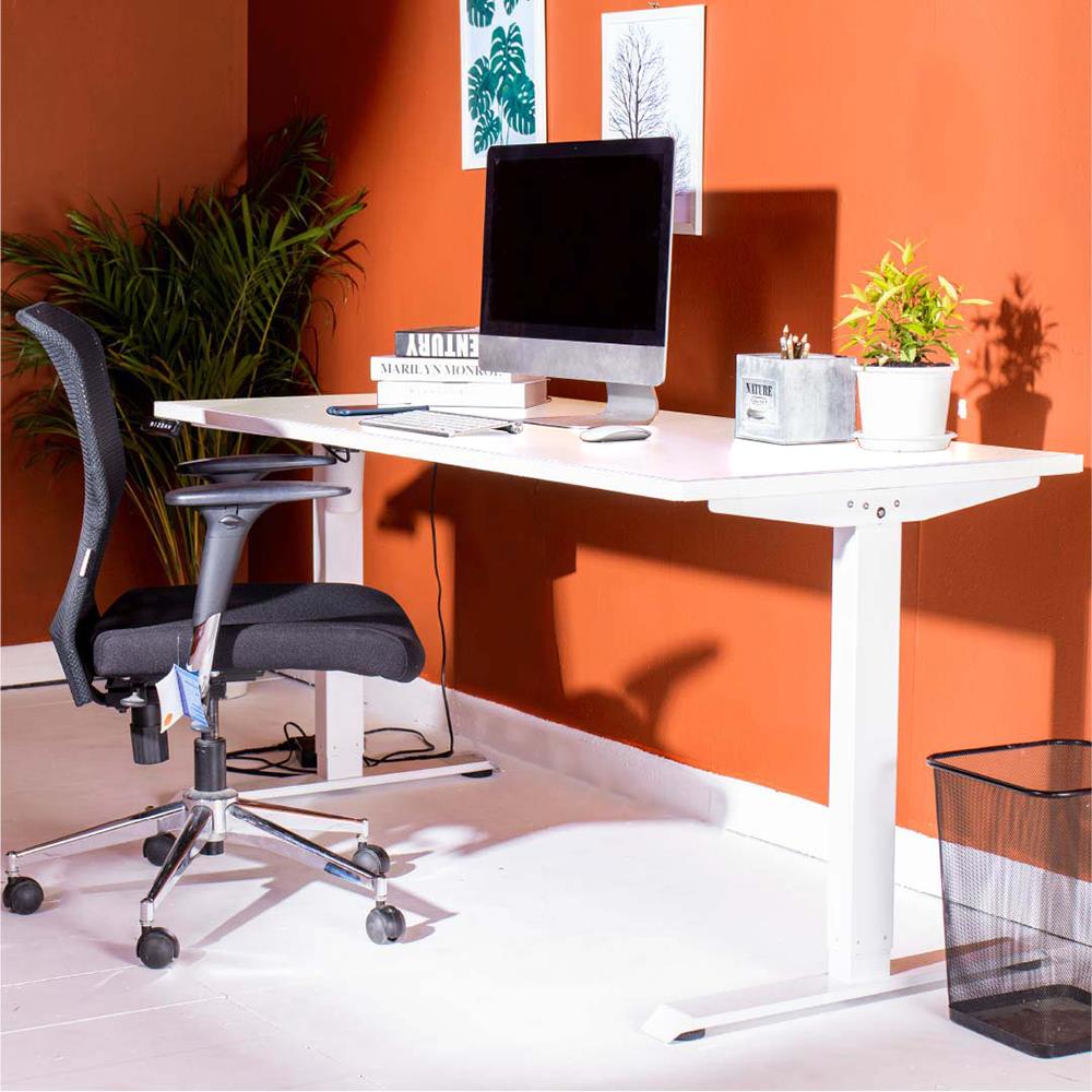 โต๊ะทำงานเหล็ก KIOSK AL-160 (S) 160 ซม. สีขาว