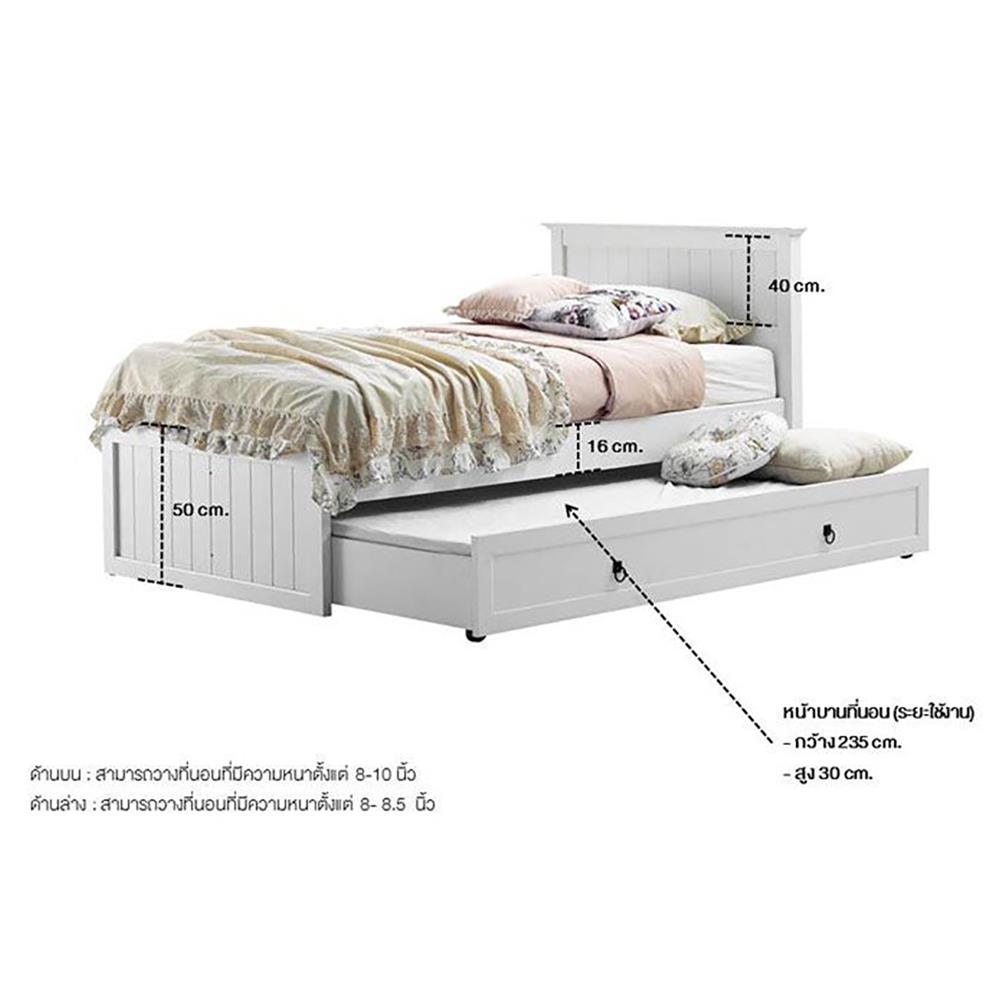 เตียง 3.5 ฟุต KONCEPT MELONA สีขาว พร้อมที่นอน VENUS#4 3.5 ฟุต