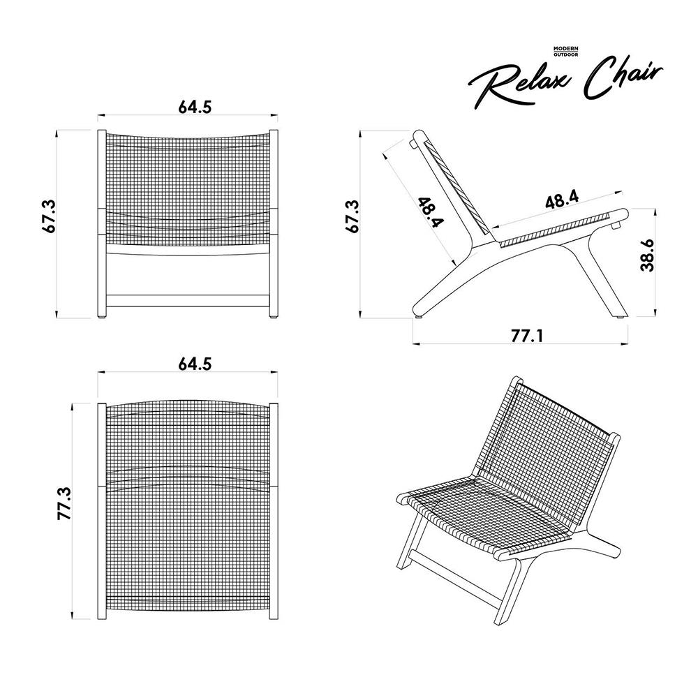 เก้าอี้ MODERN OUTDOOR RELAX สีดำ