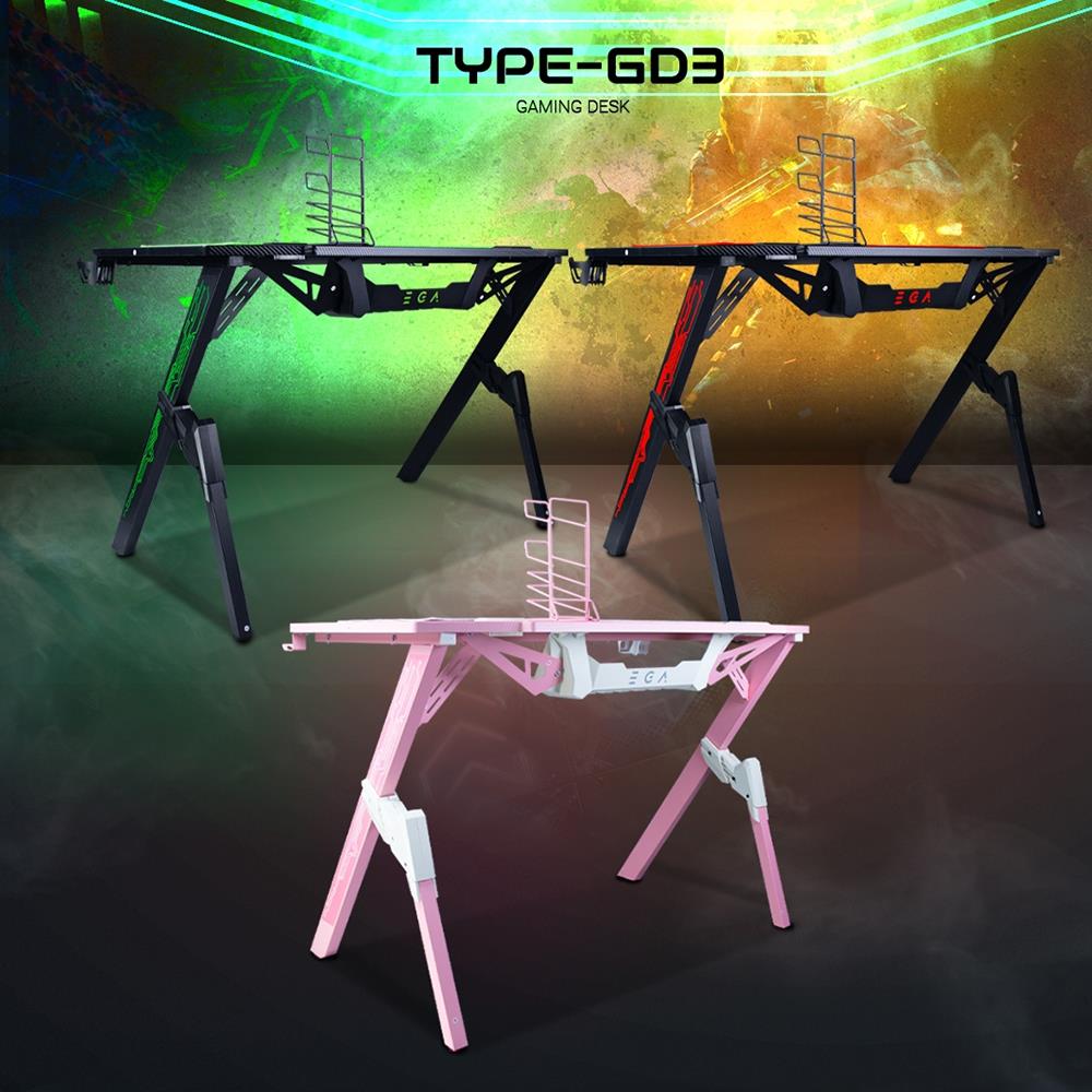 โต๊ะเกมมิ่ง EGA TYPE GD3 สีดำ/สีเขียว