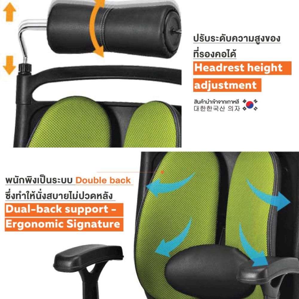 เก้าอี้เพื่อสุขภาพ ERGOTREND Dual-08BFP สีดำ