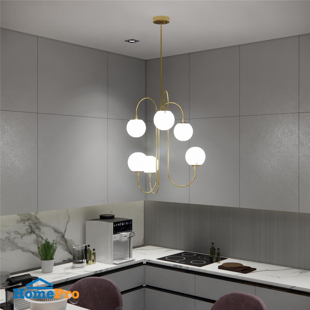 ไฟช่อ CARINI D20822-6 สีขาว/ทอง 6 หัว