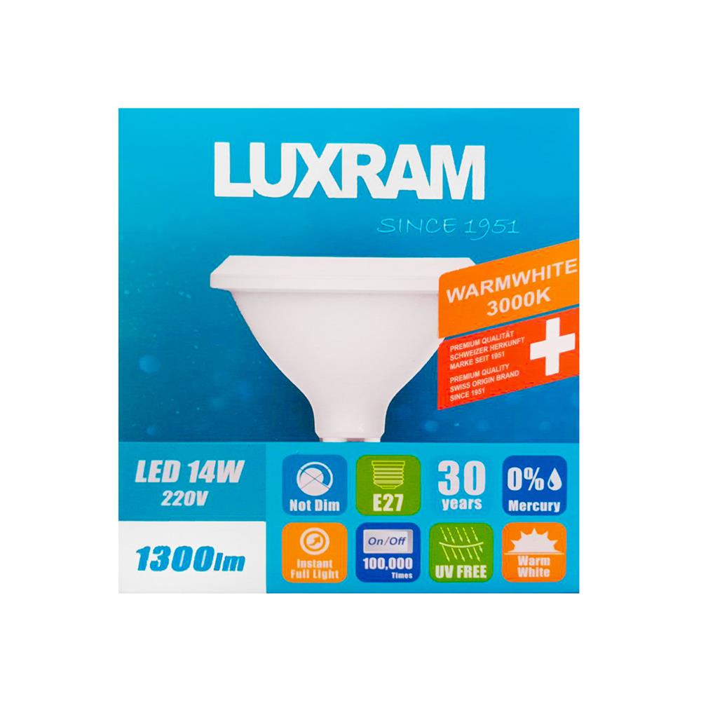 หลอด LED LUXRAM PAR38 E27 14 วัตต์ วอร์มไวท์