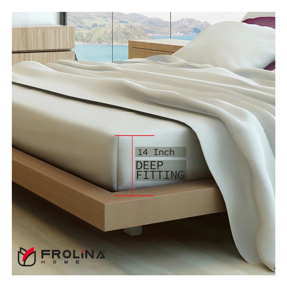 ชุดผ้าปูที่นอน 6 ฟุต 5 ชิ้น FROLINA MICROTEX DF021