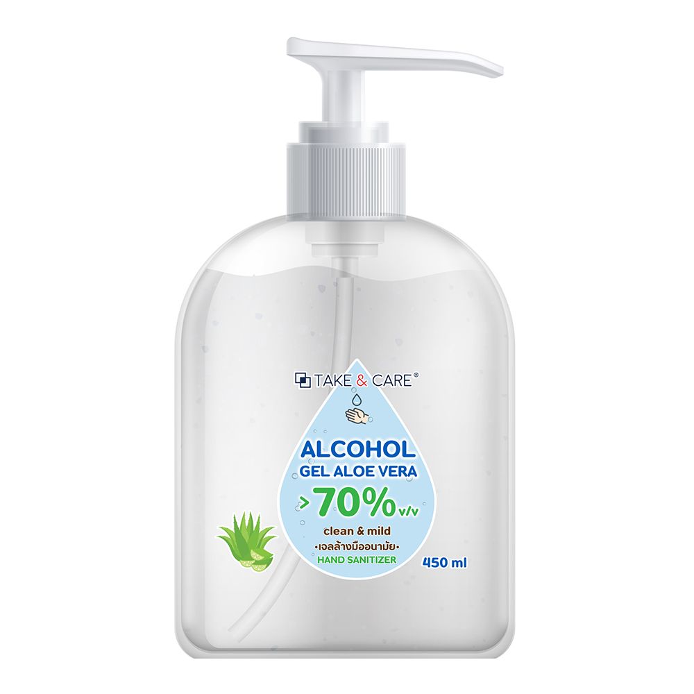 เจลแอลกอฮอล์ล้างมือ TAKE AND CARE 450ml ALOE VERA