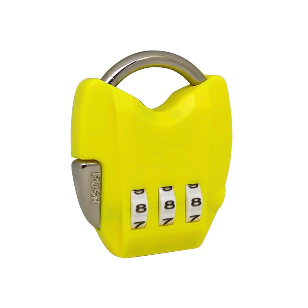 กุญแจรหัส CYBER LOCK PL802 38.3 มม. รหัส 3 หลัก สีเหลือง