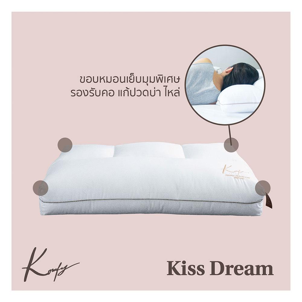 หมอนสุขภาพ KOMFY KISS DREAM ไซส์ S 16X27 นิ้ว สีขาว
