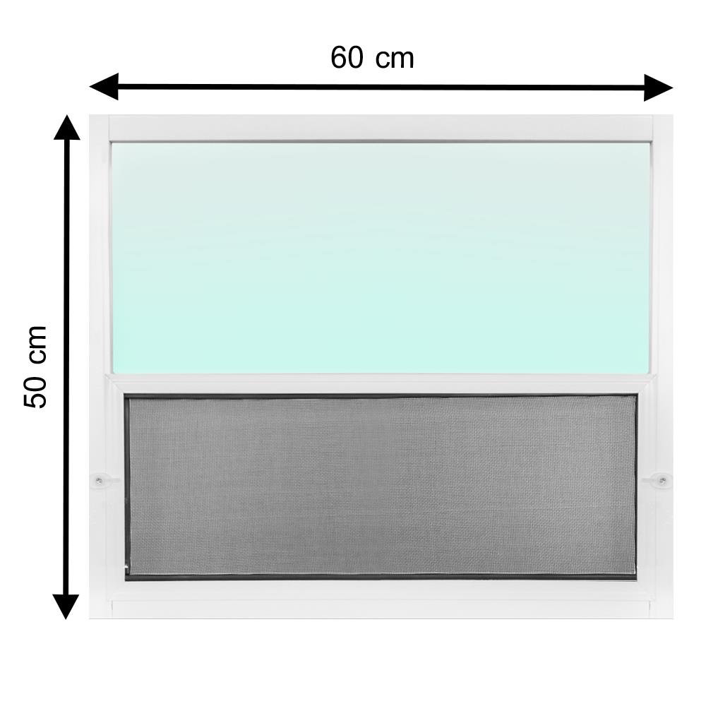 หน้าต่างเกล็ดซ้อนอะลูมิเนียม + มุ้ง AZLE 60x50x8 ซม. สีขาว