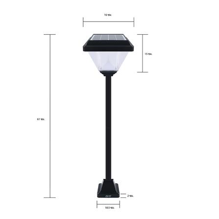 ไฟหัวเสา SOLAR EVE 595545 2 วัตต์ COOLWHITE DAYLIGHT WARMWHITE สีดำ_4