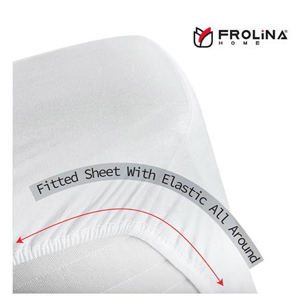 ชุดผ้าปูที่นอน 5 ฟุต 5 ชิ้น FROLINA MICROTEX DF029 สีฟ้า_4