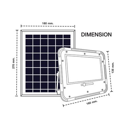 ไฟสปอตไลท์ SOLAR RACER FLOODLIGHT 60 วัตต์ DAYLIGHT สีดำ_7