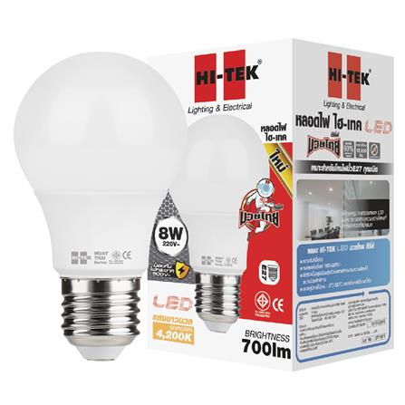 หลอด LED HI-TEK มวยไทย 8 วัตต์ E27 COOLWHITE_1