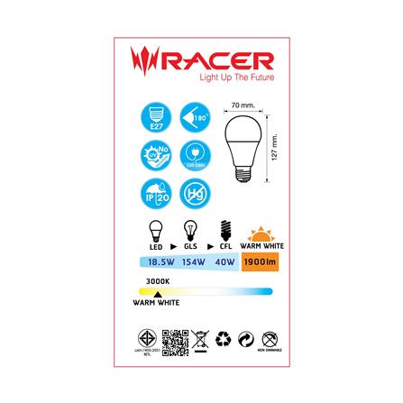 หลอด LED RACER A70 KATIE 20.5 วัตต์ WARMWHITE E27_2
