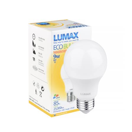 หลอด LED LUMAX ECO BULB 9 วตต WARMWHITE E27