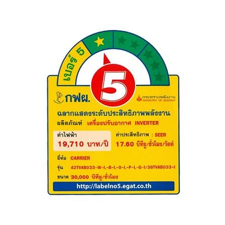 แอร์ผนัง CARRIER 42TVAB033PI/38TVAB033I 30000 บีทียู อินเวอร์เตอร์_3