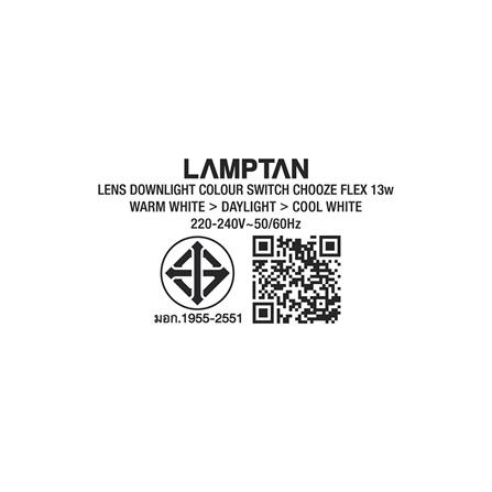 ดาวน์ไลท์ LED LAMPTAN COLOUR SWITCH CHOOZE 13 วัตต์ DAYLIGHT WARMWHITE COOLWHITE 4 นิ้ว กลม_5