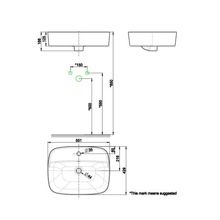 อ่างล้างหน้า AMERICAN STANDARD WP-0618-WT สีขาว