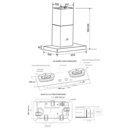 เตาฝัง+เครื่องดูดควัน ELECTROLUX EHG8260BC+EFC928SC_3